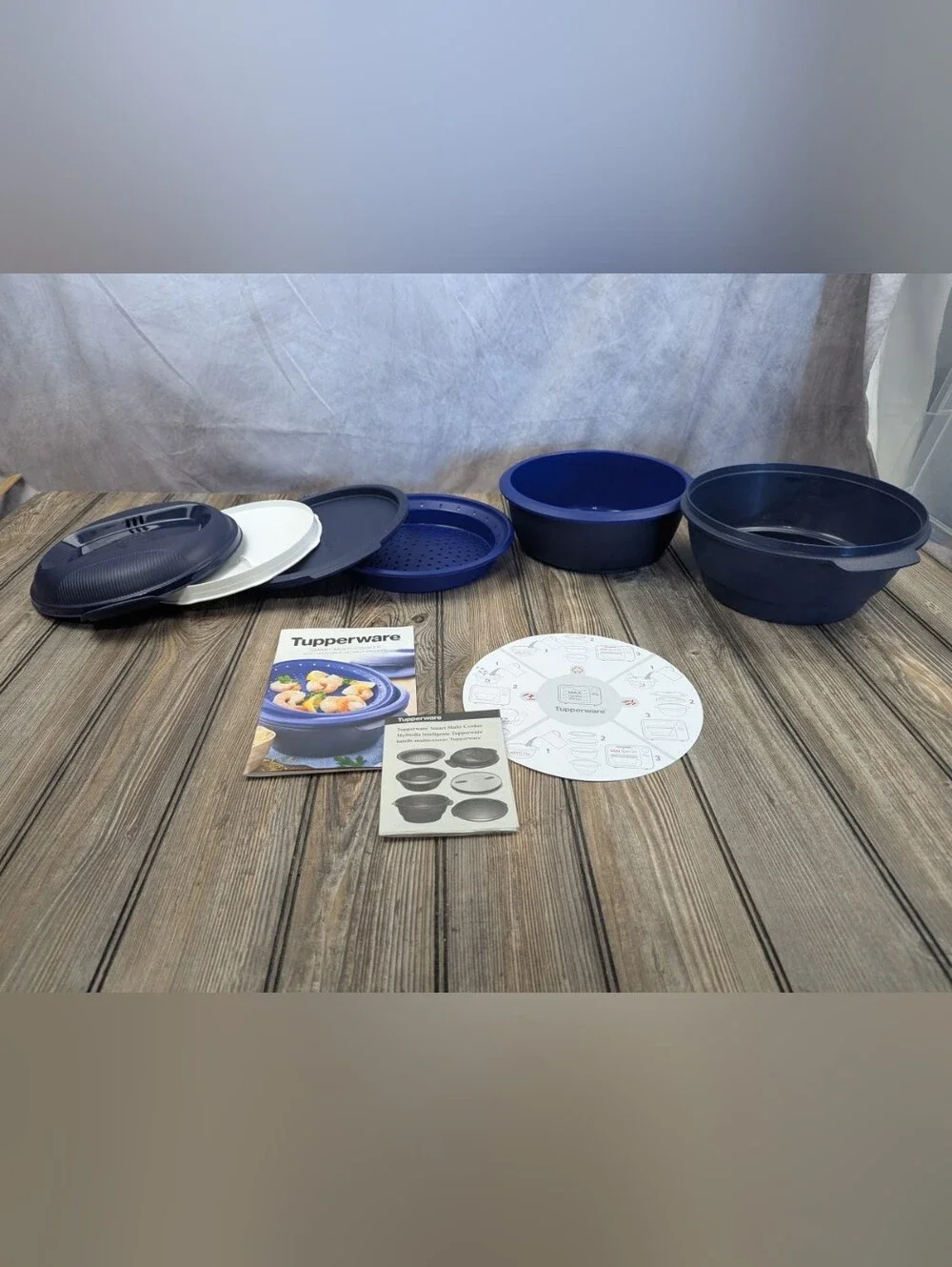 NIB Tupperware Smart Multi-Cooker Microwave Steamer Rice Pasta Maker Blue